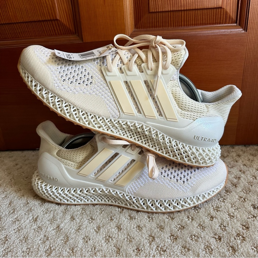 BNWOB Adidas Ultra 4D 'Wonder White Gold Metallic' HP9734, Size 11.5